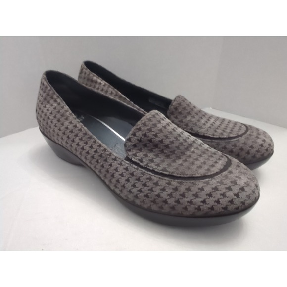 Dansko Debra Womens Loafers Size US 8.5 EU 39 Leather Slip On Gray Houndstooth - Picture 1 of 10